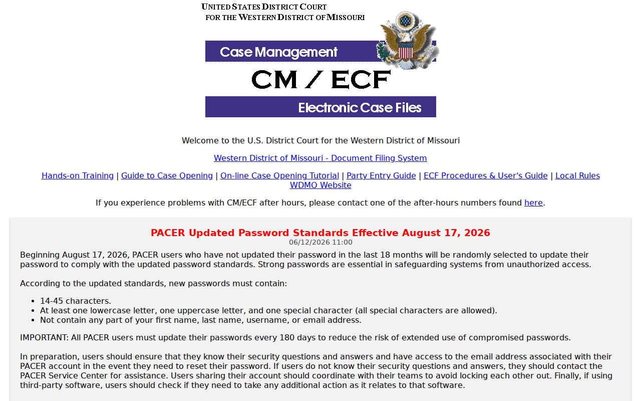 Eagleville court records federal CM ECF index source