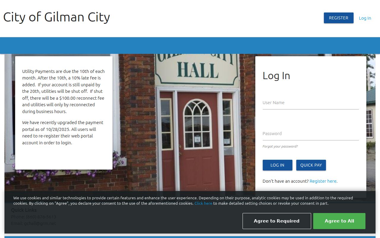 Gilman City court records utility portal that is not a court search