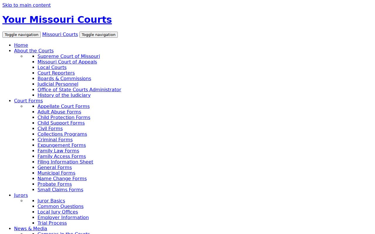Harrison County court docket Missouri Courts navigation
